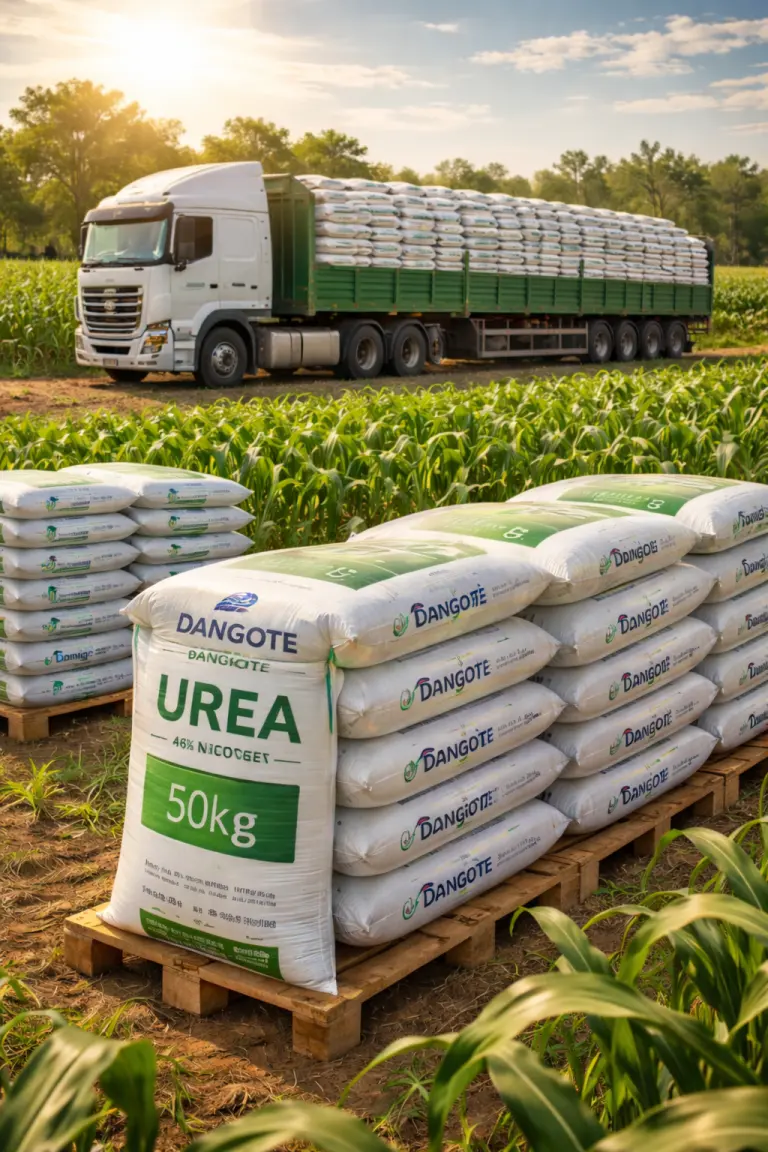 Bulk Dangote fertilizer logistics and warehouse handling in Nigeria