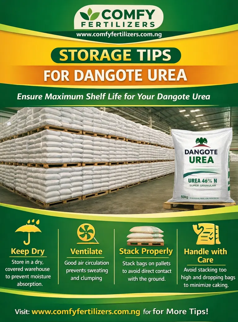 Dry and orderly storage for bagged agricultural fertilizer